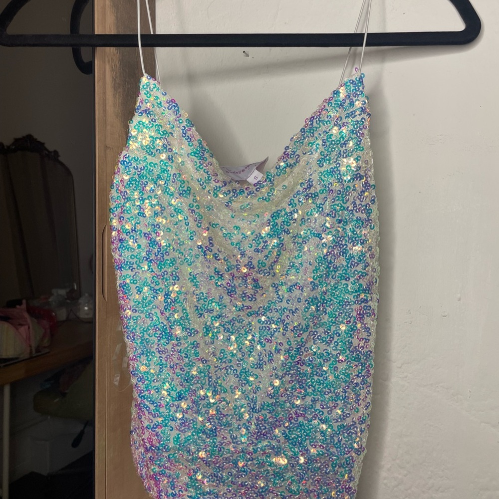 Sequin Spaghetti Strap Top
